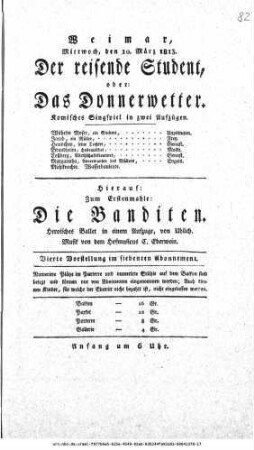 Der reisende Student, oder: Das Donnerwetter