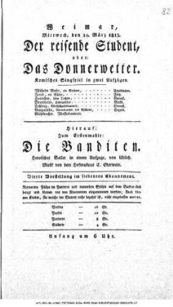 Der reisende Student, oder: Das Donnerwetter