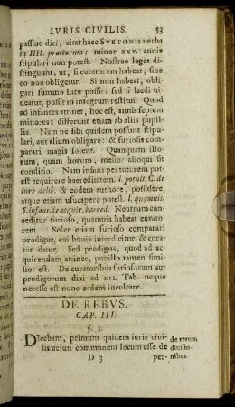 De Rebus. Cap. III.