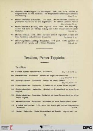 Textilien, Perser-Teppiche (Nr. 905-933