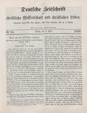 105-108 "Neues aus der altkirchlichen Literatur : Spicilegium Syriacum", herausgegeben von W. Cureton
