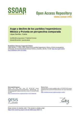 Auge y declive de los partidos hegemónicos: México y Polonia en perspectiva comparada