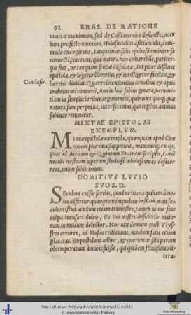 Mixtae Epistolae Exemplum