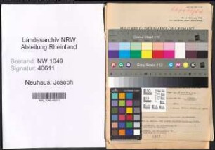 Entnazifizierung Joseph Neuhaus , geb. 04.03.1890 (Lehrer)