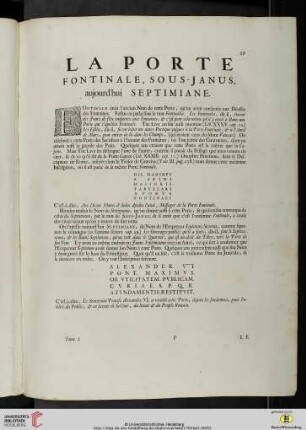 La Porte Fontinale, Sous- Janus, aujourd’hui Septimiane