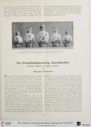 6/7: Die Porzellansammlung Darmstaedter : zur ihrer Auktion bei Lepke in Berlin