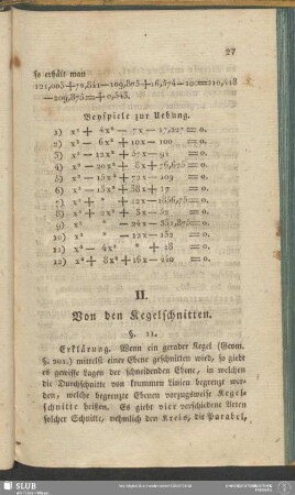 II. Von den Kegelschnitten