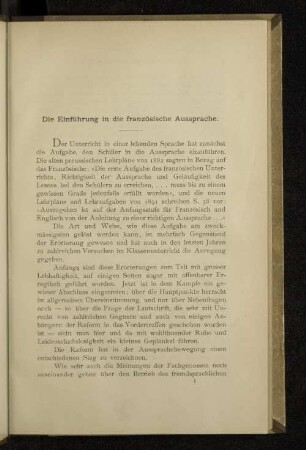 Die Einführung in die französische Aussprache.
