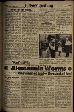 Zweite Ausgabe vom Sonntag, den 16. Februar 1930.