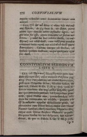 Convivialium Sermonvm Liber I.