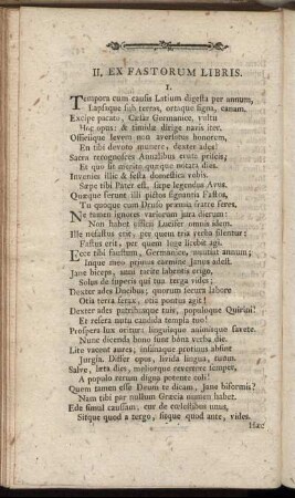 II. Ex Fastorum Libris.