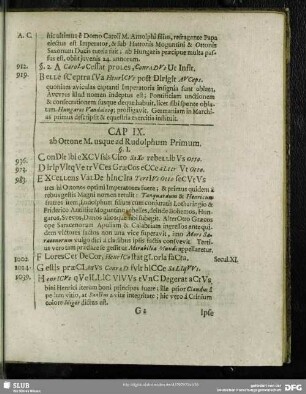 Cap. IX. ab Ottone M. usque ad Rudolphum Primum