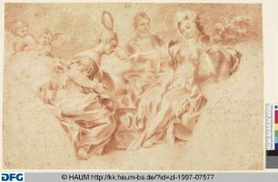 Allegorien der Mäßigkeit, Klugheit und Stärke (Temperantia, Prudentia, Fortitudo)
