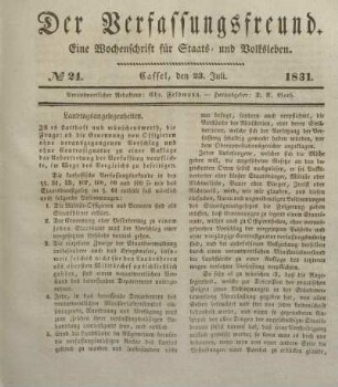 № 24. Cassel, den 23. Juli. 1831.