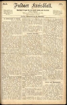Ausgabe vom Samstag, den 14. September 1878.