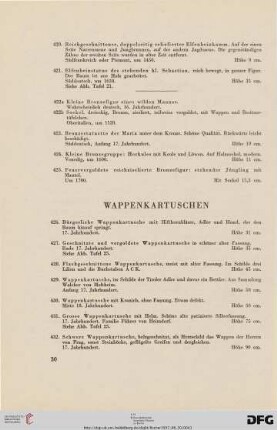 Wappenkartuschen (Nr. 426-460)