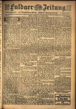 Zweite Ausgabe vom Mittwoch, den 02. April 1902.