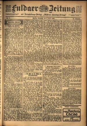 Zweite Ausgabe vom Mittwoch, den 02. April 1902.