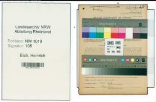 Entnazifizierung Heinrich Eich , geb. 16.04.1890 (Polier)