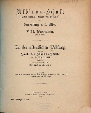 Programm. 8. 1880/81