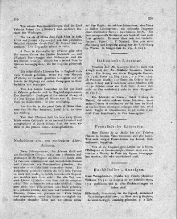 Nachrichten von neu entdeckten Alterthümern.