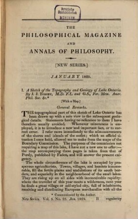 The Philosophical magazine, or annals of chemistry, mathematics, astronomy, natural history and general science. 5, 5. 1829