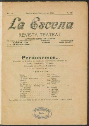 Perdonemos... : comedia en dos actos, de ambiente provinciano