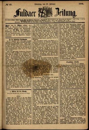 Ausgabe vom Dienstag, den 23. Februar 1886.