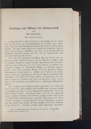 Zersetzung und Bildung von Jodwasserstoff.