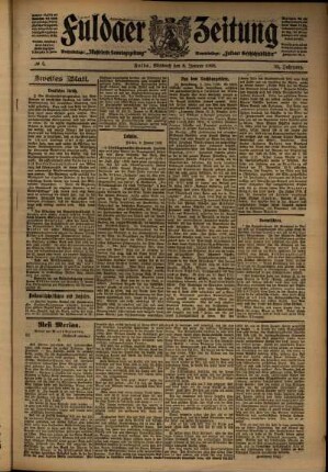 Zweite Ausgabe vom Mittwoch, den 08. Januar 1908.
