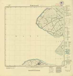 2408 (alte Nr.: 1012) Wesermarsch, Meßtischblatt (4cm - Karte)