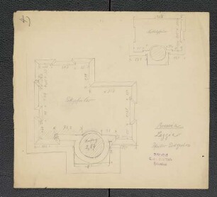 Palazzo Communale (Loggia) zu Brescia, Eckpfeiler (Erdgeschoss), Mittelpfeiler, Gurtgesims, Kopf (Maskaron) über zweitem Kapitell