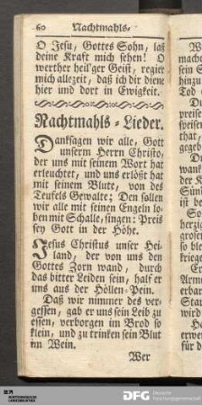 Nachtmahls-Lieder.