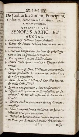 Articulus VIII. De Iuribus Electorum, Principum, Comitum, Baronum ac Civitatum Imperii Romano-Germanici