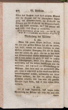 Mittheilung der Wärme