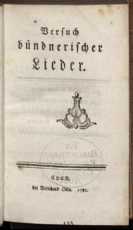 Versuch bündnerischer Lieder