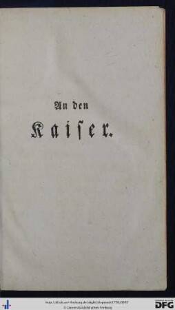 An den Kaiser.