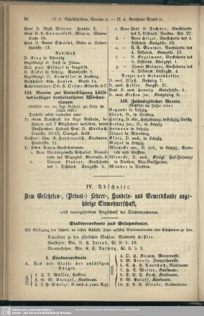 IV. Abschnitt. Dem Gelehrten-, ( Privat-) Lehrer-, Handels- und Gewerbestande angehörige Einwohnerschaft