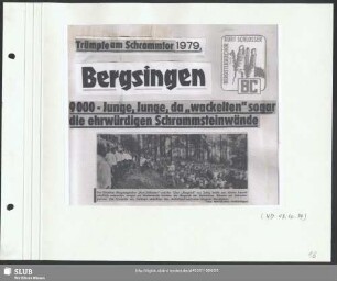Bergsingen am Schrammsteintor 1979