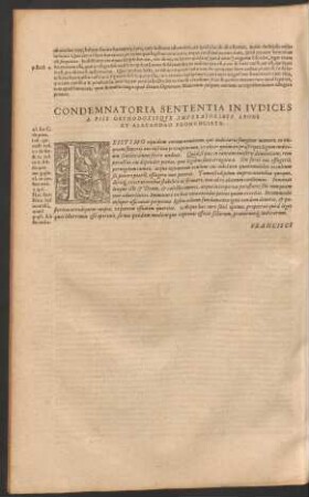 Condemnatoria Sententia In Iudices A Piis Orthodoxisque Imperatoribus Leone Et Alexandro Pronunciata.