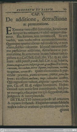 Cap. V. De additione, detractione ac permutatione