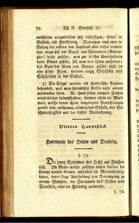Viertes Hauptstück. Harmonie des Hellen und Dunkeln.