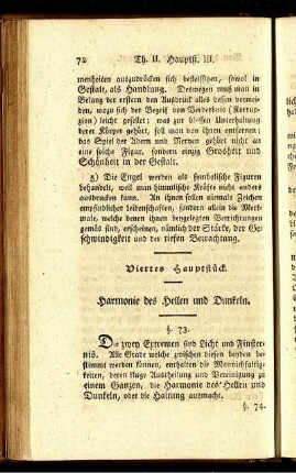 Viertes Hauptstück. Harmonie des Hellen und Dunkeln.