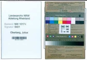 Entnazifizierung Julius Oberberg , geb. 26.03.1876 (Fachmeister)