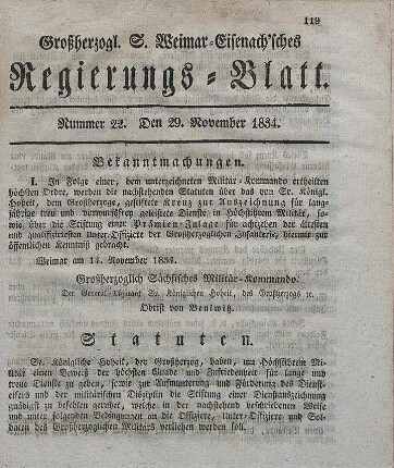 Nr. 22 : 29. November 1834