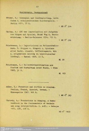 Musikpraxis, Gesangskunst