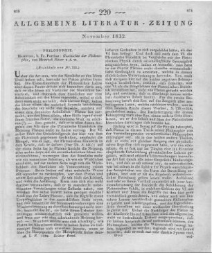Ritter, H.: Geschichte der Philosophie. T. 1-3. Hamburg: Perthes 1829-31 (Beschluss von Nr. 219)