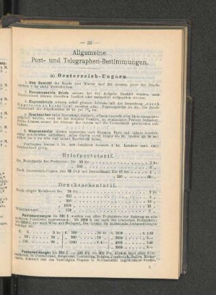 Allgemeine Post- und Telegraphen-Bestimmungen.