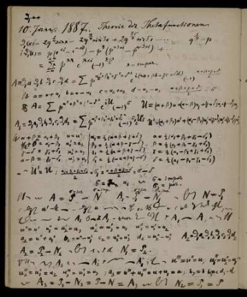 Theorie der Thetafunctionen : [stenographische Notizen]