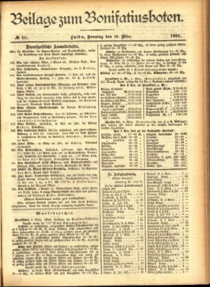 Zweite Ausgabe vom Sonntag, den 10. März 1901.